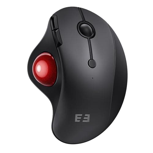 seenda Wireless Trackball Mouse Ergonomic - Bluetooth Rollerball Mouse Rechargeable, Multi Devices Connection Thumb Control Mice Compatible for Mac/Android/Windows Computers - Black&Red - Image 1