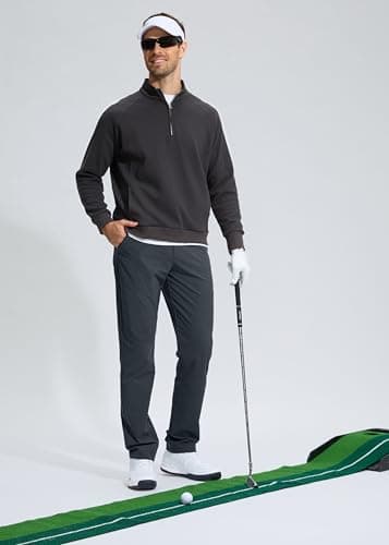 Pudolla Men's Golf Pants Stretch Classic Fit Work Dress Pants 32 Lightweight Quick Dry Casual Slacks Trousers with Pockets(Iron Grey 34Wx32L) - Image 6