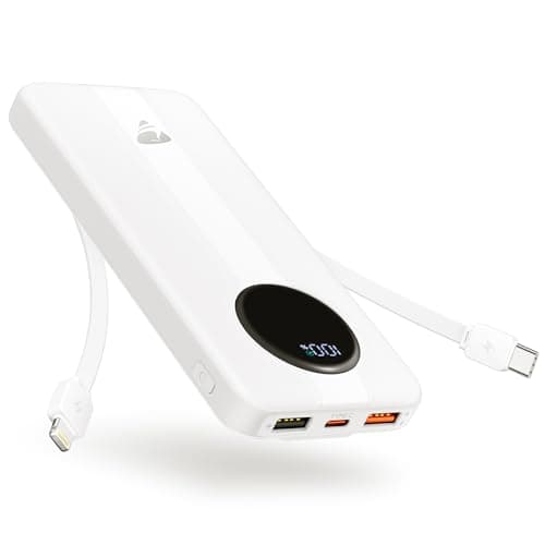 Aioneus Power Bank, 10000mAh Portable Charger with Built in Cables Fast Charging 22.5W USB-C in/Out Slim Travel PowerBank Battery Pack for iPhone 17 16 15 14 13 12 Samsung Galaxy S24 A15 Android Phone - Image 1