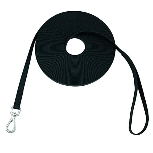 Waterproof Dog Training Leash 50FT 30FT 15FT 10FT 5FT Heavy Duty Recall Long Lead for Large Medium Small Dogs (15FT, Black) - Image 1