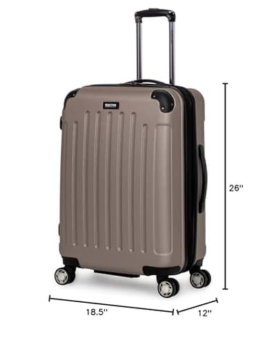 Kenneth Cole REACTION Renegade Luggage Expandable 8-Wheel Spinner Lightweight Hardside Suitcase, Champagne, 24-Inch Checked - Image 7
