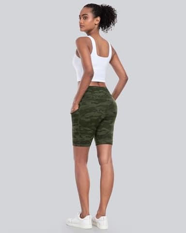 CHRLEISURE Womens Biker Yoga Shorts with Pockets: High Waisted Tummy Control Spandex Workout Athletic Gym Shorts 4 Packs(8'' Camo, 2XL) - Image 5