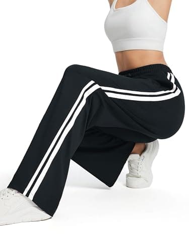 Tapata Women's 30" Inseam Regular Track Pants Loose Straight Leg Jogging Sweatpants Warm-Up Sports Athletic Running, Black, XXL - Image 6