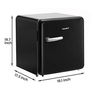 Comfee 1.6 Cubic Feet Solo Series Retro Refrigerator Sleek Appearance HIPS Interior, Energy Saving, Adjustable Legs, Temperature Thermostat Dial, Removable Shelf, Perfect for Home/Dorm/Garage [Black] - Image 2
