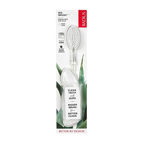 RADIUS Big Brush with Replaceable Head BPA Free & ADA Accepted Toothbrush Designed to Improve Gum Health & Reduce Gum Issues - Right Hand - Marble - Pack of 1 - Image 1