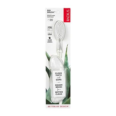 RADIUS Big Brush with Replaceable Head BPA Free & ADA Accepted Toothbrush Designed to Improve Gum Health & Reduce Gum Issues - Right Hand - Marble - Pack of 1 - Image 1