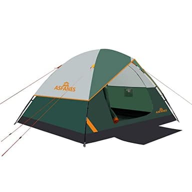 ASFANES 4 Person Waterproof Tents for Camping Easy Setup Outdoor Portable Backyard Camping Tents Suitable for Car, Backpacking, Hiking, Picnic or Fishing, Army Green - Image 1