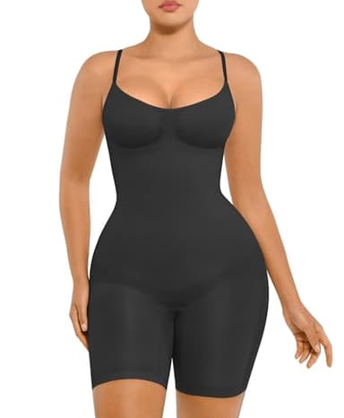 FeelinGirl Plus Size Faja Seamless Body Shaper with Tummy Control and Back Support Shapewear Body suit Black XL/XXL - Image 1