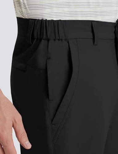 M MAELREG Mens Golf Pants Lightweight Dry Fit Mens Casual Classic Fit Stretch Dress Pants for Men Business Black - Image 4