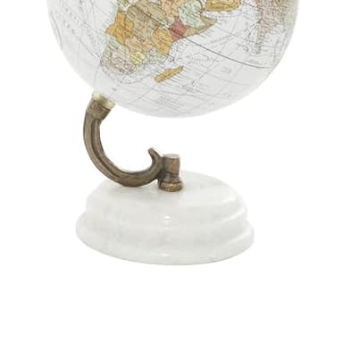 Deco 79 Marble Globe with White Marble Base, 5' x 5' x 8', White - Image 4