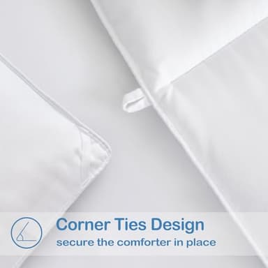EASELAND King Size Down Alternative Comforter - Quilted Duvet Insert for All Seasons, Soft Lightweight with Corner Tabs, Summer Winter Warm Bedding, White 90x102 Inches - Image 6