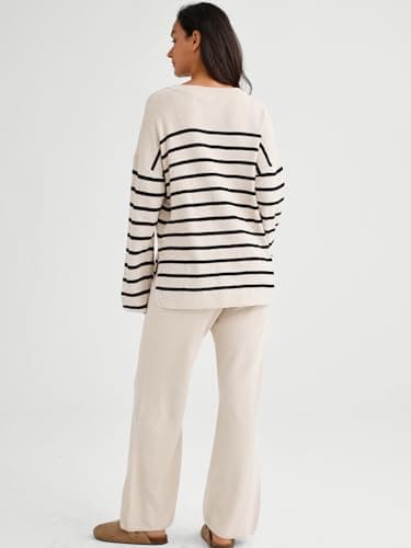 LILLUSORY Lounge Sets Womens Two 2 Piece Matching 2025 Fall Fashion Must Have Outfits Clothes Clothing Trendy Knit Sweater Loungewear Travel Sweatsuit Sweat Suit Sets - Image 4