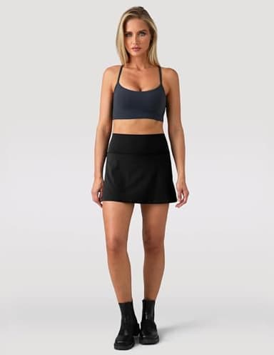 Colorfulkoala Dreamlux Skirts for Women High Rise Athletic Golf Tennis Skorts Built-in Shorts with Pockets(S, Black) - Image 6