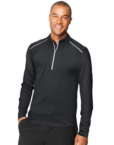 Hanes mens Sport Performance Quarter-zip Pullover Sweatshirt, Stealth, Medium US - Image 1