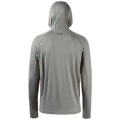 BASSDASH UPF 50+ Men’s Long Sleeve Fishing Shirt with Mask UV Neck Gaiter Hoodie (Ash Grey, X-Large) - Image 3