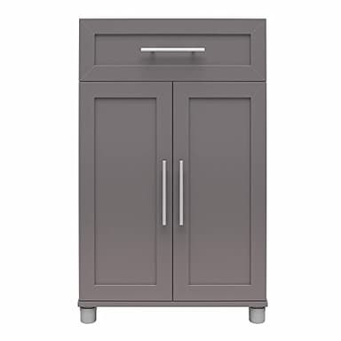 SystemBuild Evolution Camberly Framed Storage Cabinet, 2 Door/1 Drawer, Graphite Gray - Image 5