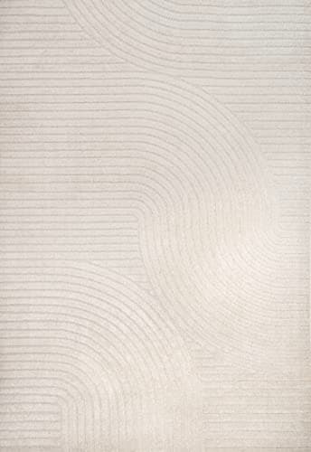 JONATHAN Y Hallie High-Low Curve Ivory/Cream Indoor/Outdoor Area Rug, 12x15, Minimalist, Pet Friendly, Non-Shedding, Stain Resistant, Hose-Washable for Backyard, Patio, Porch (SCN100B-15) - Image 8