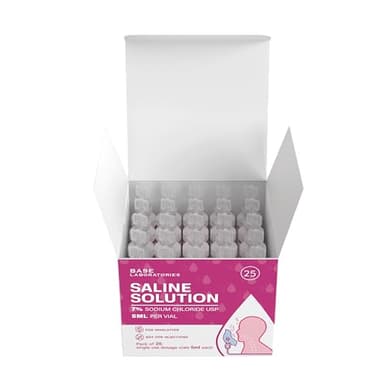 BASE LABORATORIES 7% Saline Solution for Nebulizer Machine | Saline Solution for Inhalation & Nasal Irrigation | High 7% Concentration l 25 Vials 5ml Unit Dose - Image 6