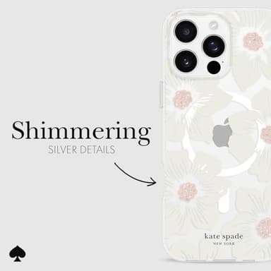 kate spade new york iPhone 16 Pro Max Case - Compatible with MagSafe - Designer Phone Case - Hollyhock Cream Floral - Image 5