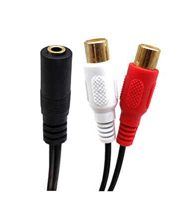 Qaoquda 3.5mm to 2RCA Audio Y Cable, 2.6FT Coiled AUX Stereo Splitter Spiral Spring Adapter Cable for DVD, TV/HDTV, VCR, CD Players - Image 3