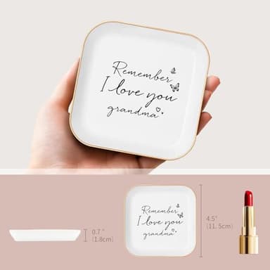 Grandma Gifts – Jewelry Dish, grandma birthday gifts, Elegant Trinket Tray for Rings, Best Grandma Ever Keepsake, Sentimental Gift from Grandkids, Sweet and Thoughtful Gift For a GrandmaGrandma) - Image 3