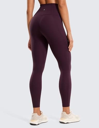 CRZ YOGA Womens Butterluxe Workout Leggings 25 Inches - High Waisted Gym Yoga Pants with Pockets Buttery Soft Deep Purple Small - Image 2