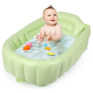 MINK Inflatable Bathtub for Toddlers - Portable Baby Tub with Collapsible Design for Easy Storage - Perfect for Newborns to Infants - Image 1