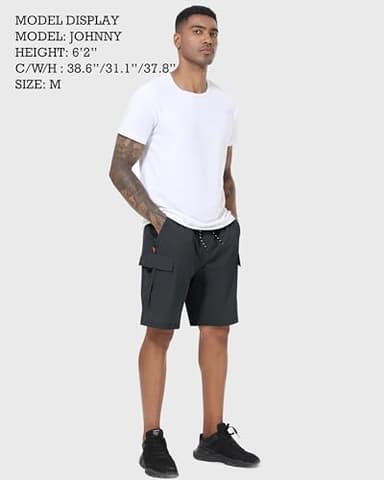 Men's Cargo Shorts Quick Dry Lightweight Stretch Hiking Shorts for Men with 5 Pockets No Lining Dark Grey - Image 2