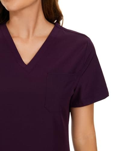 COZYFIT Scrubs for Women Set - Stretch V-Neck Scrub Top & Jogger Pant with 8 Pockets, Yoga Waistband, Anti Wrinkle, Slim Fit Women Scrubs - Image 4