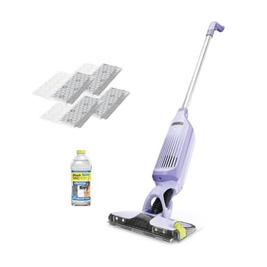 Shark VACMOP Cordless Hard Floor Cleaner, Vacuum and Spray Mop, Powerful Suction, Lightweight, LED Headlights, Includes 4 Disposable Pads, 12oz Multi-surface Cleaning Solution, Lavender, VM252PL - Image 1