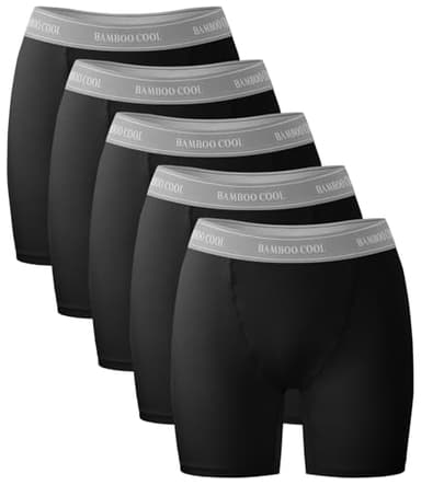 BAMBOO COOL Womens Boxer Briefs Boy Shorts Soft Stretch Panties for Women, 5-Pack - Image 1