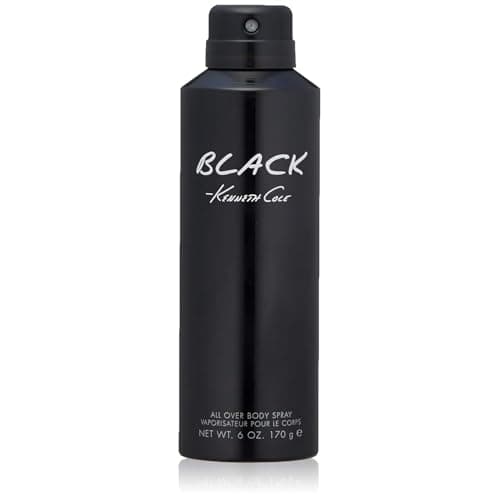 Kenneth Cole Black All Over Body Spray for Men, Aromatic Woody Fragrance, Notes of Watermint, Mandarin, Cedar, and Musk, Long-Lasting Cologne, 6.0 Fl. Oz - Image 1