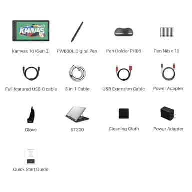 HUION KAMVAS 16 (Gen 3) Drawing Tablet with Screen, 15.8 inch 2.5K QHD Art Tablet with Full Laminated Anti-Sparkle Glass, 99% sRGB, PenTech 4.0, 16384 Pen Pressure, Dual Dials for Mac, PC, Android - Image 8