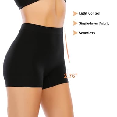 Womens Seamless Shaping Boyshorts Panties Tummy Control Underwear Slimming Shapewear Slip Shorts(#A2 Black(light Tummy Control),Small) - Image 4