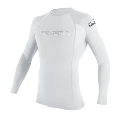O' NEILL Men's Basic Skins 50+ L/S Rash Guard, White, L - Image 1