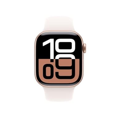 Apple Watch Series 10 [GPS 42mm case] Smartwatch with Rose Gold Aluminum Case with Light Blush Sport Band - S/M. Fitness Tracker, ECG App, Always-On Retina Display, Water Resistant - Image 3
