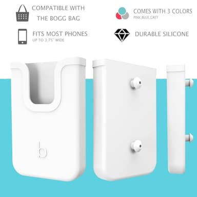 EASYDOG Silicone Phone Holder Compatible with Bogg Bag, Soft Silicone Charm Insert Accessories and Attachment for Bogg Beach Bags, Generic Portable Size Fits for iPhone and Android Phones White - Image 5