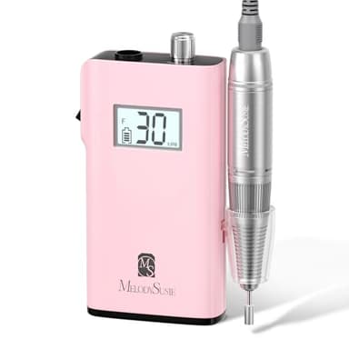 MelodySusie Professional Nail Drill, 30000 RPM Rechargeable Electric E File, SC320H Acrylic Gel Grinder Tools,Portable Nail Drill with 6 Bits Efile for Gel Nails Removing Manicure Pedicure Salon - Image 1
