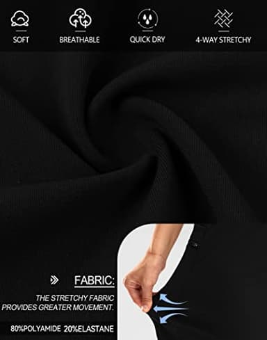 G Gradual Women's High Waisted 9" Bermuda Shorts with Zipper Pockets Athletic Workout Long Shorts for Women Knee Length(Black,L) - Image 5