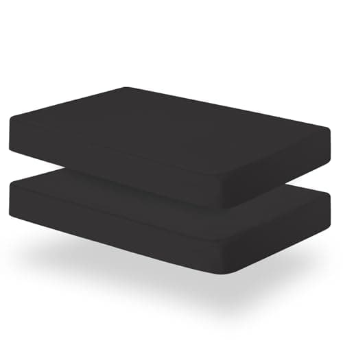 Biloban Crib Sheets Fitted, 2 Pack Crib Sheet Fits for Standard Crib Mattress, Neutral Toddler Bed Sheets for Baby Boys and Girl, Black, 52”X 28” - Image 1