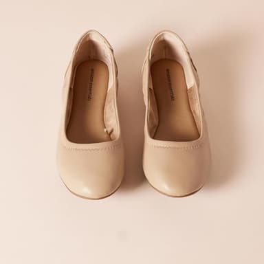 Amazon Essentials Women's Belice Slip On Ballet Flat, Beige, 9.5 Wide - Image 5