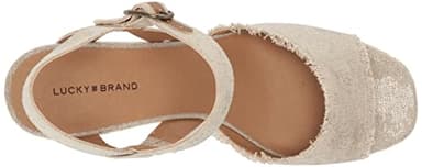 Lucky Brand womens Mindra Wedge Sandal, Natural/Platino, 7.5 Wide US - Image 5
