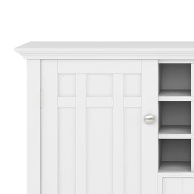 SIMPLIHOME Bedford Buffet - 54 inch Wide Solid Wood 3-Door Sideboard Buffet with Wine Rack in White, Transitional Cabinet for Dining Room or Kitchen with Adjustable Shelves - Image 6