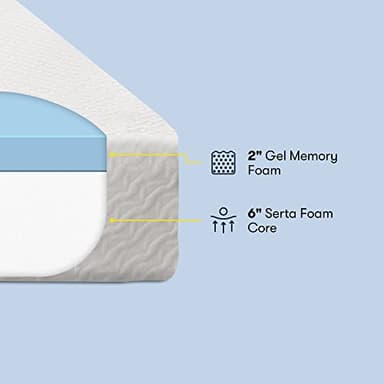 Serta - 8 inch Cooling Gel Memory Foam Mattress, Twin Size, Medium-Firm, Supportive, CertiPur-US Certified, 100-Night Trial, Sheer Slumber, White - Image 2