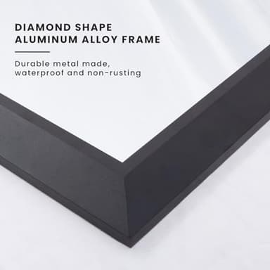 Amorho Black Bathroom Mirror, 55x32 Inch Thick Metal Framed Wall Mirrors for Over 2 Sinks, Bedroom, Living Room, Entryway, Large Rectangle Wall-Mounted Mirrors. - Image 2