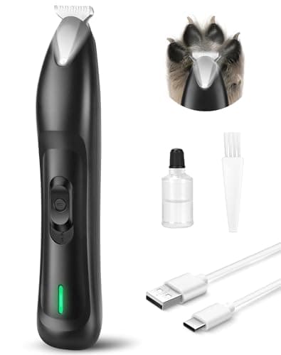 dodiff Dog Paw Trimmer with LED Light, Rechargeable Cordless Dog Clippers with Wider Blade for Grooming Pet's Paw Pad, Low Noise 2 Speed Electric Cat Hair Shaver for Small Areas - Image 1