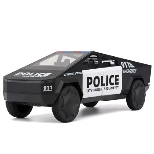 OANMYJJO Trucks for Boys Toy Pickup Truck 1/32 Police Car Toy,Police Cars for Kids Ages 3-5,Pull Back Cars with Lights and Siren,Toy Trucks for Boys Age 4-7 - Image 1