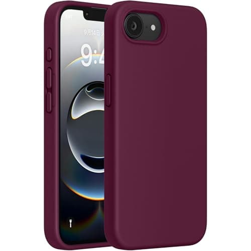 Miracase Compatible with iPhone 16e Case, [Soft Anti-Scratch Microfiber Lining], Liquid Silicone Case Gel Rubber Shockproof Drop Protection Phone Case for iPhone 16e, Wine Red - Image 1