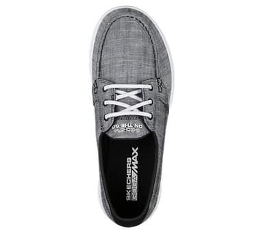Skechers womens Go Walk Lite - 15433 Boat Shoe, Black/White, 7 US - Image 3