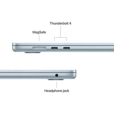 Apple 2025 MacBook Air 15-inch Laptop with M4 chip: Built for Apple Intelligence, 15.3-inch Liquid Retina Display, 16GB Unified Memory, 256GB SSD Storage, 12MP Center Stage Camera, Touch ID; Sky Blue - Image 6